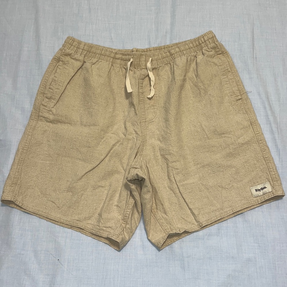 Rhythm Linen Khaki Shorts